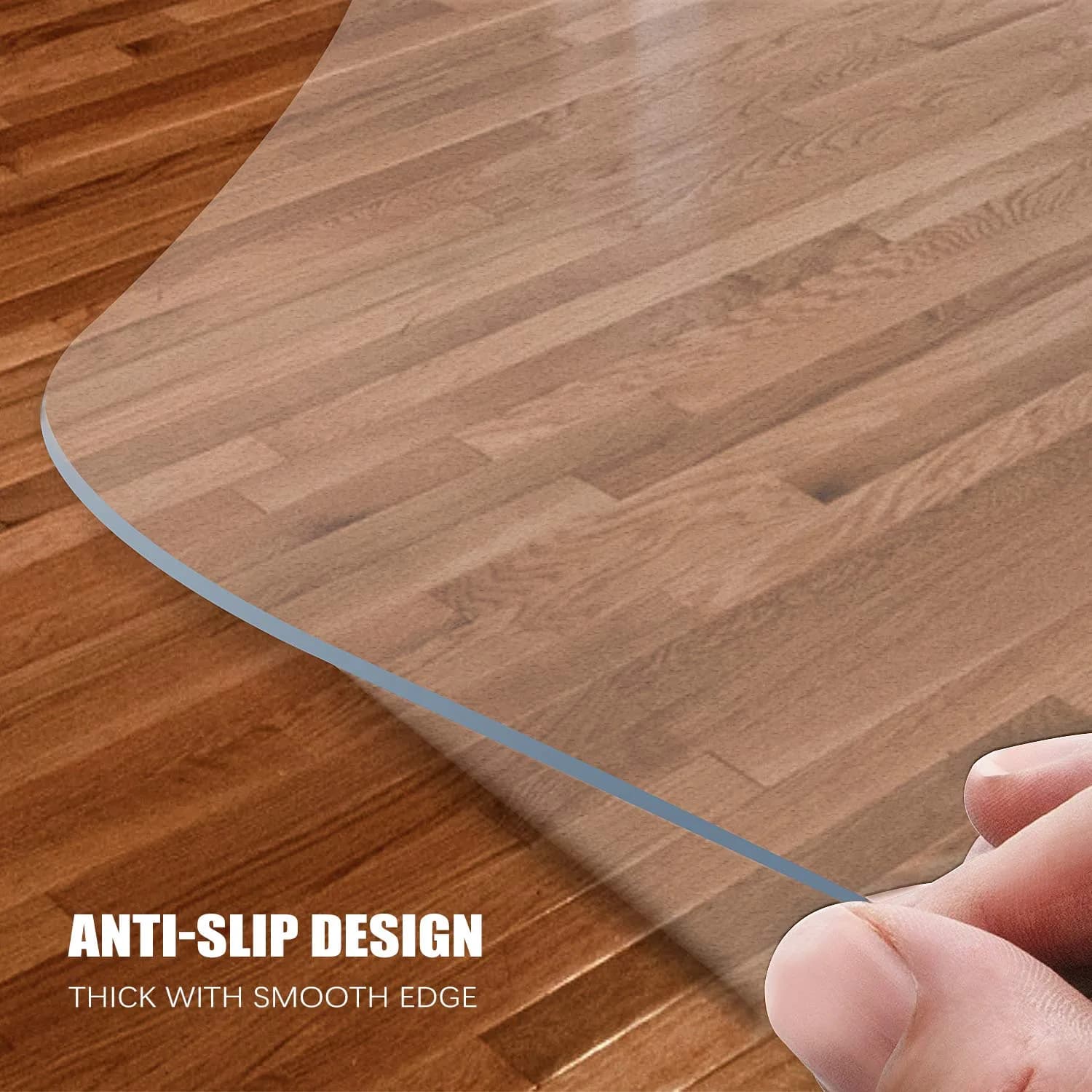 Kuyal Clear 36" x 48" Rectangle Chair Mat for Hardwood Floor | Protects Wood, Tile, Laminate - view 5