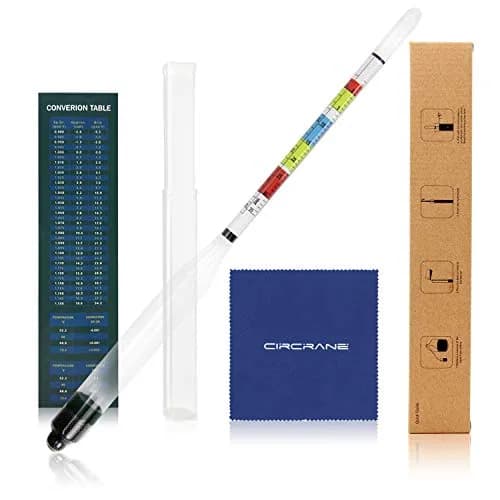 Circrane Triple Scale Hydrometer for Home Brewing | Accurate ABV, Brix & Gravity Test Kit (0.99-1.17 SG, 0-35 Brix, 0-20% ABV) thumbnail 1