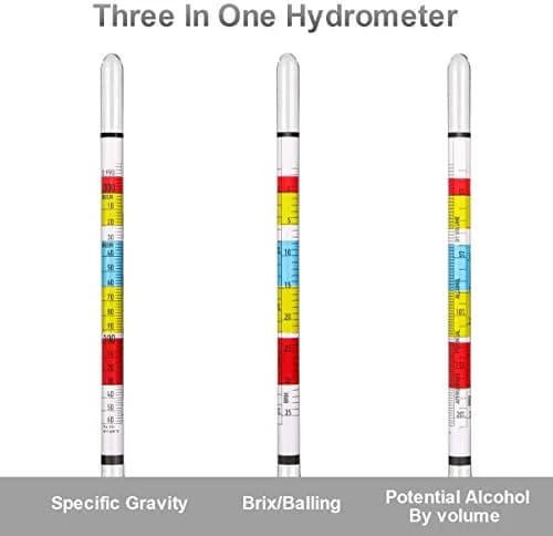 Circrane Triple Scale Hydrometer for Home Brewing | Accurate ABV, Brix & Gravity Test Kit (0.99-1.17 SG, 0-35 Brix, 0-20% ABV) thumbnail 5