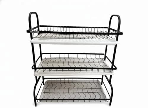 Warmfill Dish Drying Rack 3 Tier Stainless Steel Large Capacity Rustproof Kitchen Organizer thumbnail 1