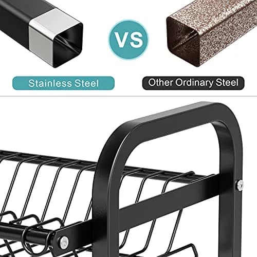 Warmfill Dish Drying Rack 3 Tier Stainless Steel Large Capacity Rustproof Kitchen Organizer thumbnail 4
