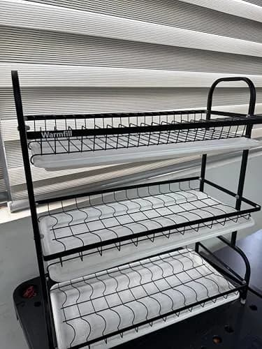 Warmfill Dish Drying Rack 3 Tier Stainless Steel Large Capacity Rustproof Kitchen Organizer thumbnail 2