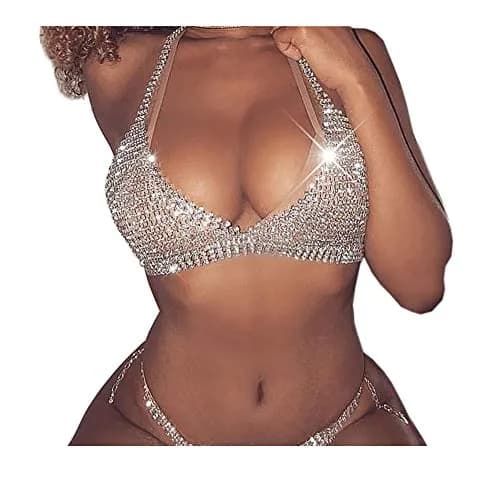 Cusmyre Rhinstone Body Chain 19 inches | Elegant Crystal Bead Harness for Women thumbnail 2