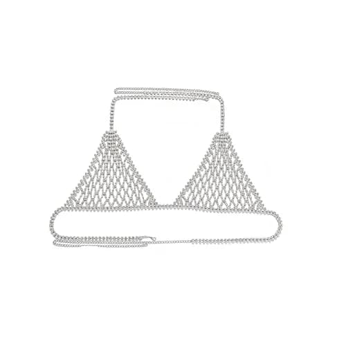 Cusmyre Rhinstone Body Chain 19 inches | Elegant Crystal Bead Harness for Women thumbnail 3