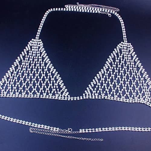 Cusmyre Rhinstone Body Chain 19 inches | Elegant Crystal Bead Harness for Women thumbnail 4