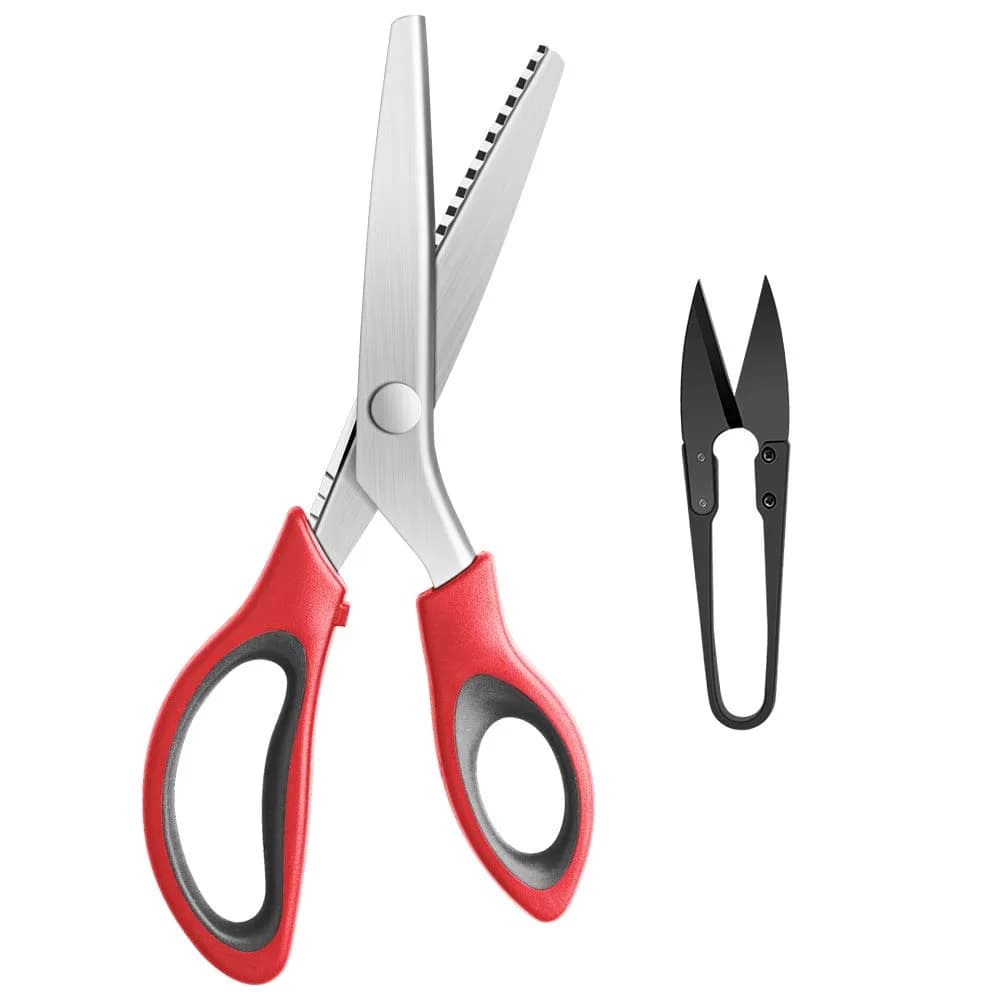 YAZEMKEL Pinking Shears Serrated 9 Inch | Professional Craft Zig Zag Cut Scissors