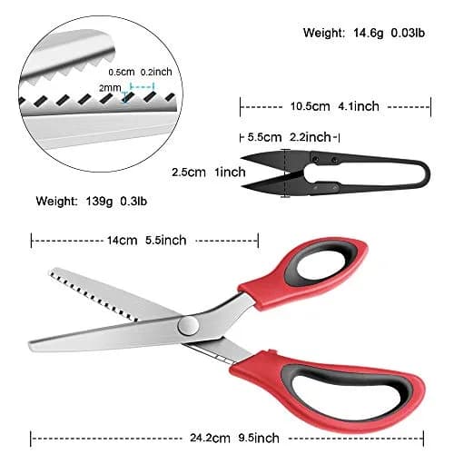 YAZEMKEL Pinking Shears Serrated 9 Inch | Professional Craft Zig Zag Cut Scissors thumbnail 3