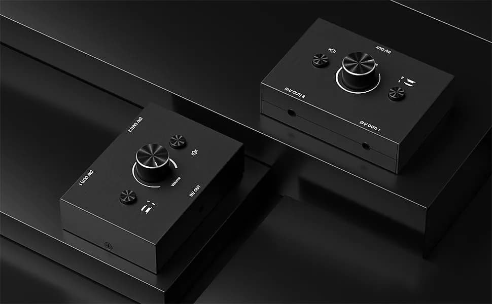 Y.D.F 3.5mm Stereo Audio Switcher Box with Mute Function | 2-In-1-Out Bidirectional Selector for Headphones & Speakers thumbnail 5
