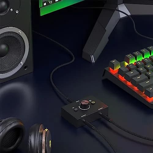 Y.D.F 3.5mm Stereo Audio Switcher Box with Mute Function | 2-In-1-Out Bidirectional Selector for Headphones & Speakers thumbnail 7