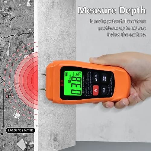 RDINSCOS Wood Moisture Meter Tester with LCD Display & Protective Cap | Measures 4-75% Moisture in Wood, Paper, Walls thumbnail 5
