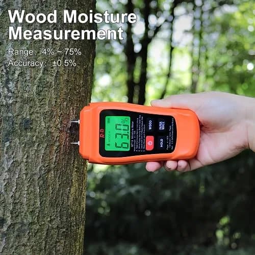 RDINSCOS Wood Moisture Meter Tester with LCD Display & Protective Cap | Measures 4-75% Moisture in Wood, Paper, Walls thumbnail 2