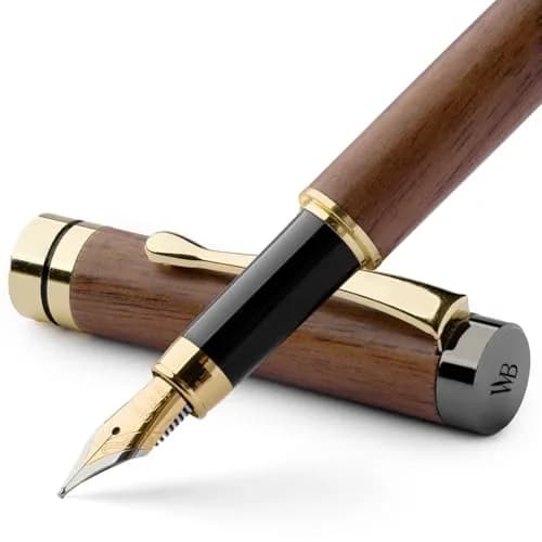 Wordsworth & Black Bamboo Wood Fountain Pen Set with Medium Nib | German Iridium Nib, Luxury Gift Box, 15.6 cm (6.1 in) thumbnail 1