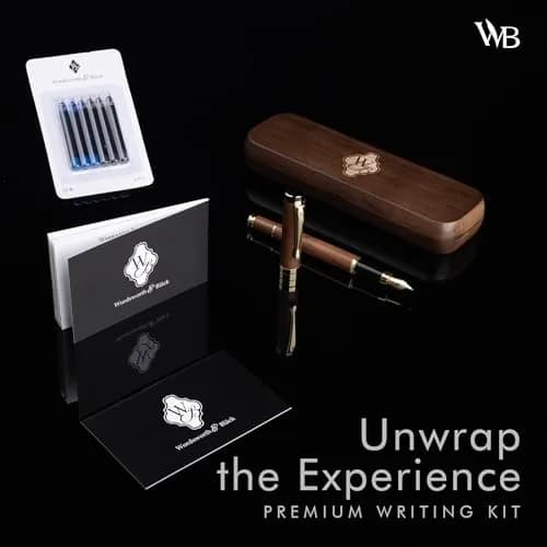 Wordsworth & Black Bamboo Wood Fountain Pen Set with Medium Nib | German Iridium Nib, Luxury Gift Box, 15.6 cm (6.1 in) thumbnail 3