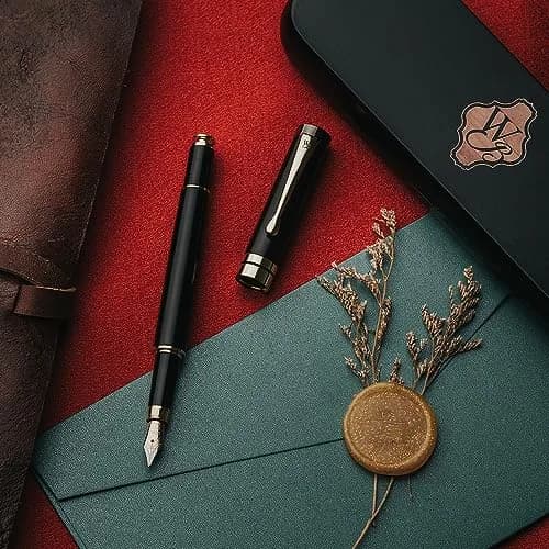 Wordsworth & Black Bamboo Wood Fountain Pen Set with Medium Nib, 14.1cm (5.55in) | German Iridium Nib for Smooth Writing thumbnail 5