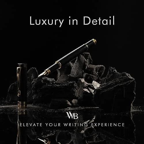 Wordsworth & Black Bamboo Wood Fountain Pen Set with Medium Nib, 14.1cm (5.55in) | German Iridium Nib for Smooth Writing thumbnail 2