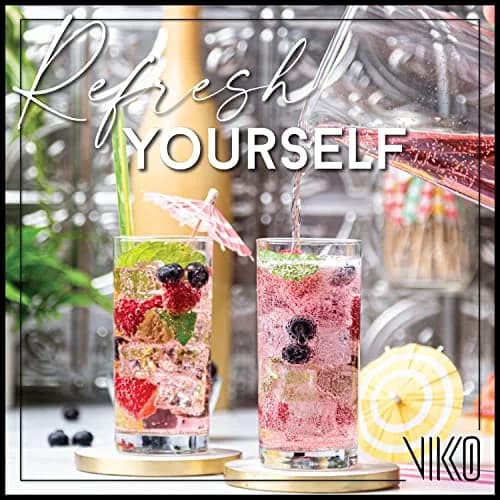 Vikko Classic Highball Drinking Glasses 10 oz | Heavy Base – Thick & Durable for Water, Juice, Soda, Cocktails thumbnail 3