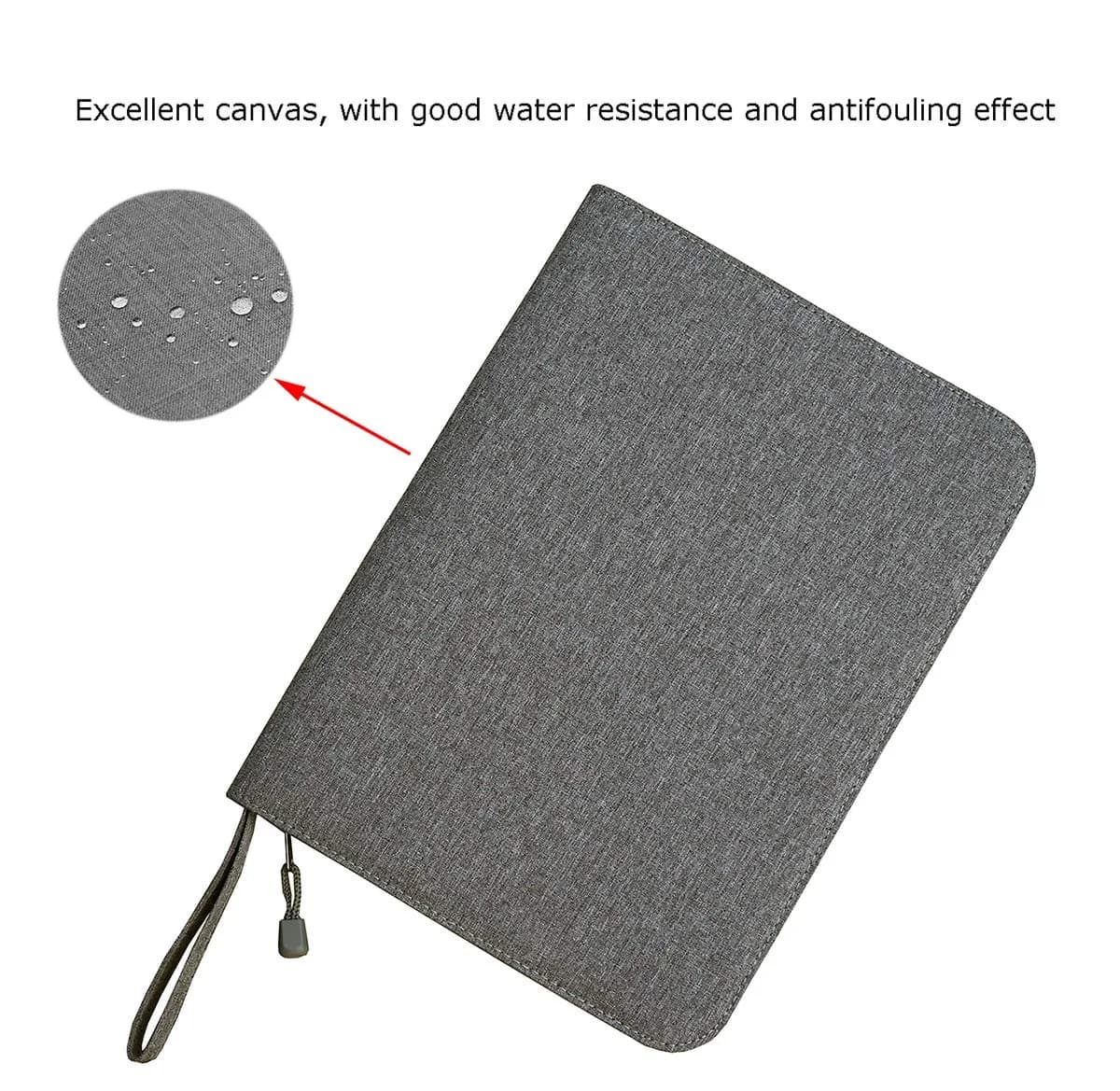 erofa 48 Slots Gray Fountain Pen Case, Canvas Pen Holder Display Pouch Bag Storage 33cm x 25cm | Water Resistant Canvas Organizer - view 2