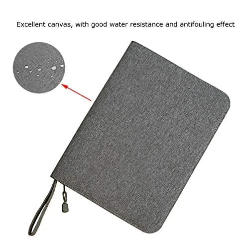 erofa 48 Slots Gray Fountain Pen Case, Canvas Pen Holder Display Pouch Bag Storage 33cm x 25cm | Water Resistant Canvas Organizer thumbnail 2