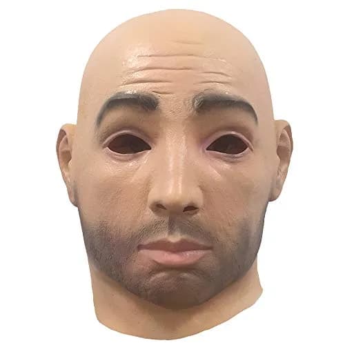 zhongcai Realistic Human Latex Mask Head (Male A) Yellow | Halloween Masquerade Costume thumbnail 1