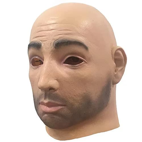 zhongcai Realistic Human Latex Mask Head (Male A) Yellow | Halloween Masquerade Costume thumbnail 3