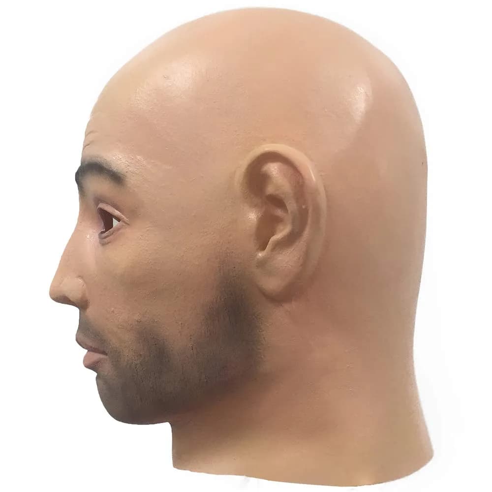 zhongcai Realistic Human Latex Mask Head (Male A) Yellow | Halloween Masquerade Costume - view 4