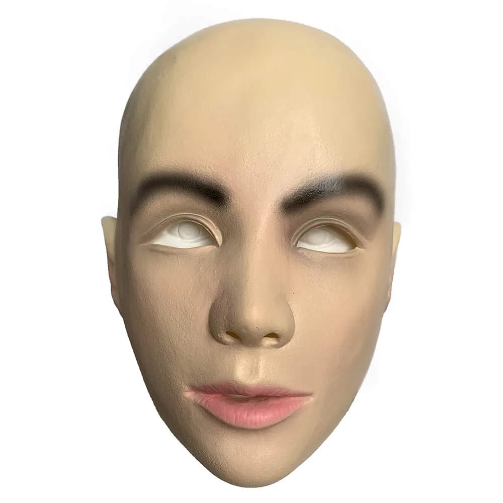 zhongcai Realistic Human Latex Mask Head Yellow | Masquerade Costume Dress for Women