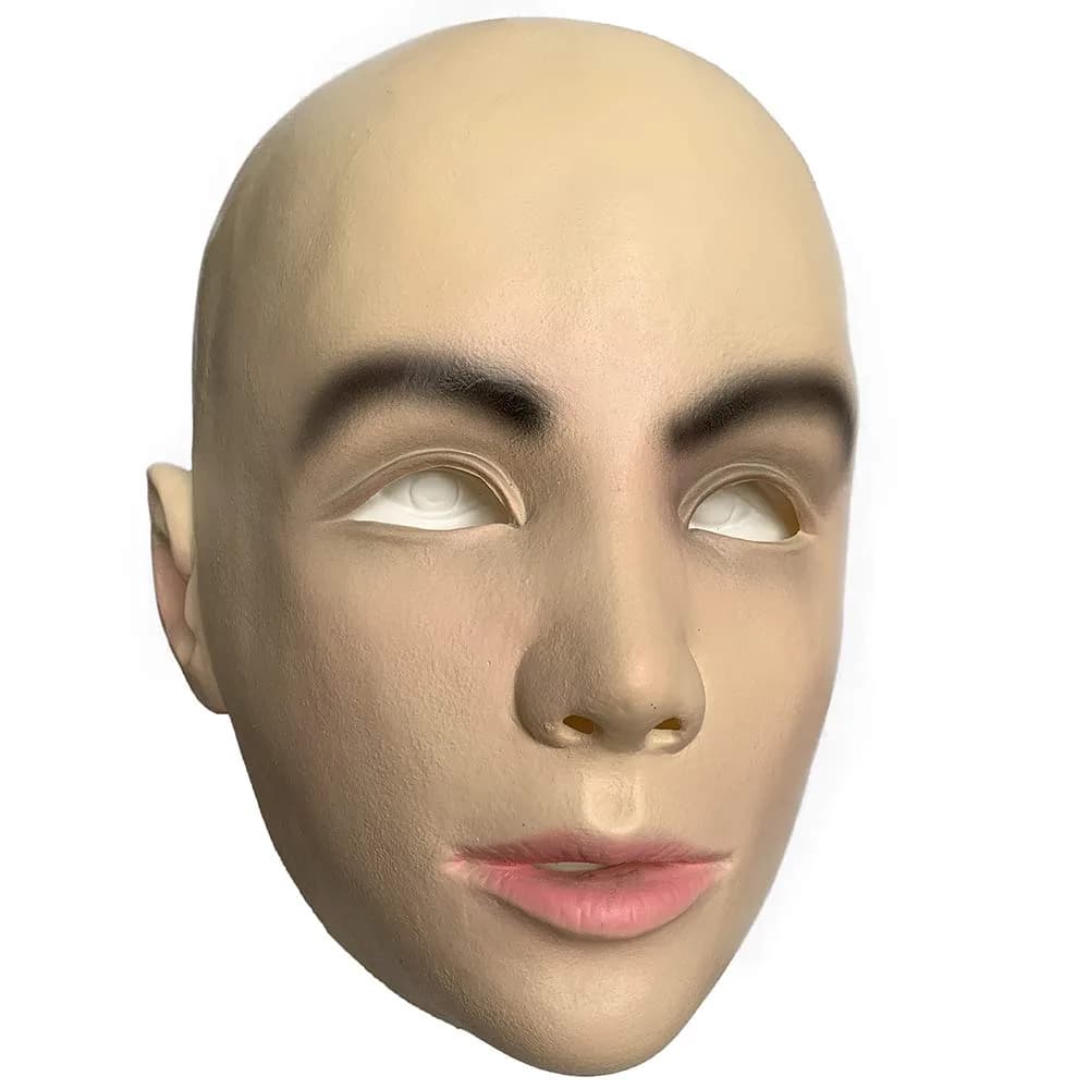 zhongcai Realistic Human Latex Mask Head Yellow | Masquerade Costume Dress for Women - view 3