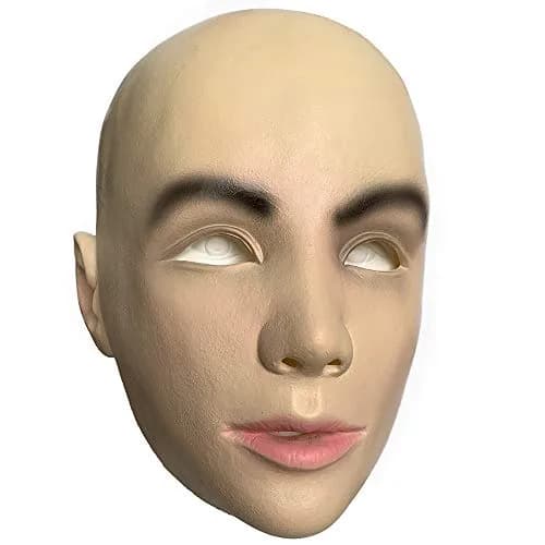 zhongcai Realistic Human Latex Mask Head Yellow | Masquerade Costume Dress for Women thumbnail 3