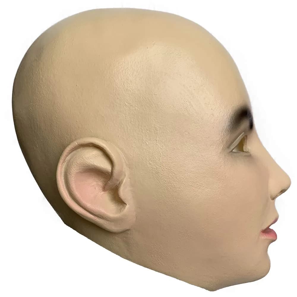 zhongcai Realistic Human Latex Mask Head Yellow | Masquerade Costume Dress for Women - view 4