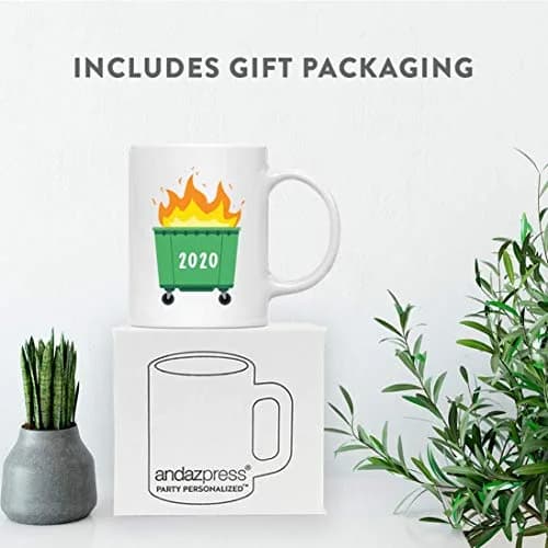 Andaz Press Funny Self Isolation Social Distancing 11oz Ceramic Coffee Mug Gift, Dumpster Fire 2026 | Humorous, Durable & Microwave Safe thumbnail 4
