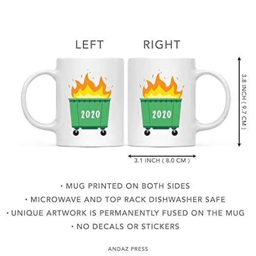 Andaz Press Funny Self Isolation Social Distancing 11oz Ceramic Coffee Mug Gift, Dumpster Fire 2026 | Humorous, Durable & Microwave Safe thumbnail 5