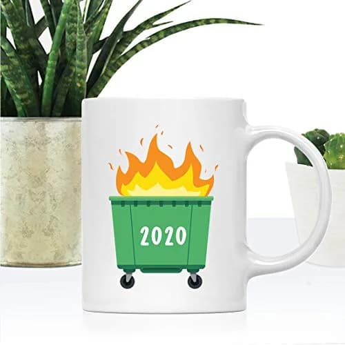 Andaz Press Funny Self Isolation Social Distancing 11oz Ceramic Coffee Mug Gift, Dumpster Fire 2026 | Humorous, Durable & Microwave Safe thumbnail 2