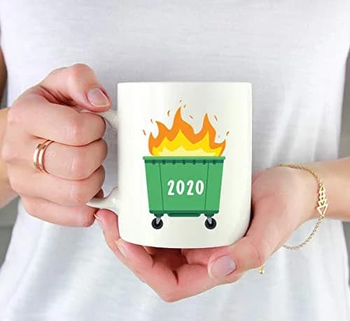 Andaz Press Funny Self Isolation Social Distancing 11oz Ceramic Coffee Mug Gift, Dumpster Fire 2026 | Humorous, Durable & Microwave Safe thumbnail 3