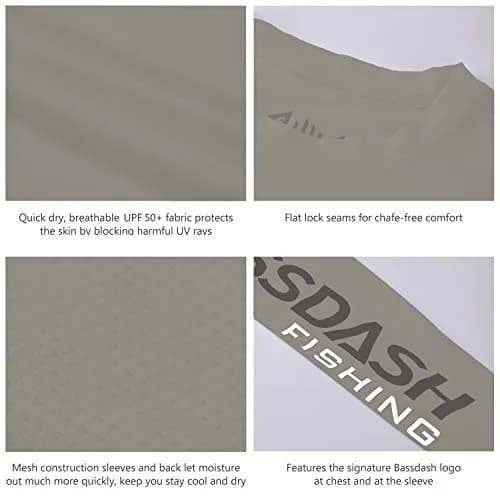 BASSDASH Fishing T Shirts for Men UV Sun Protection UPF 50+ Long Sleeve Tee T-Shirt | Moisture-Wicking, Breathable, UV Block thumbnail 5