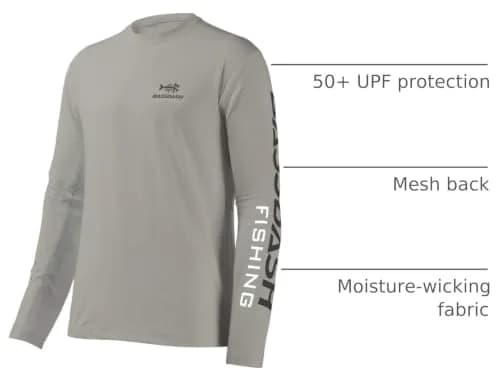 BASSDASH Fishing T Shirts for Men UV Sun Protection UPF 50+ Long Sleeve Tee T-Shirt | Moisture-Wicking, Breathable, UV Block thumbnail 4