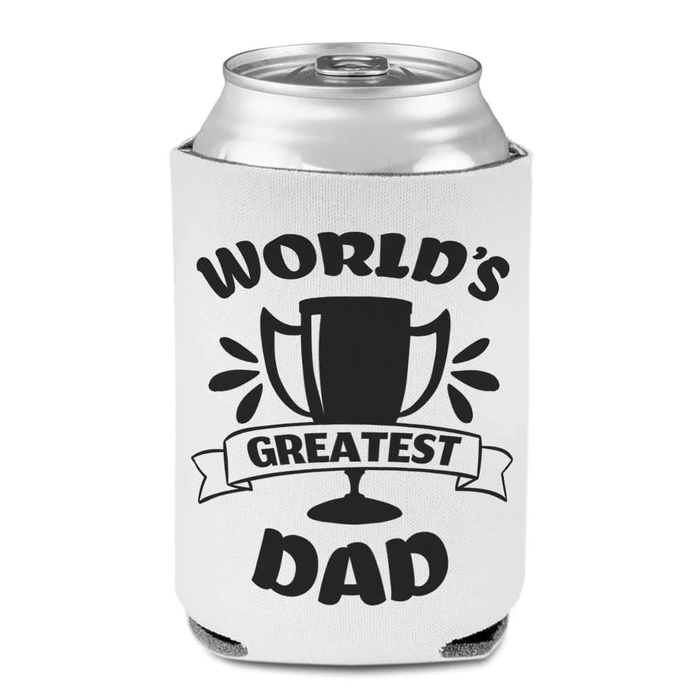 Style In Print World's Greatest Dad Beer Can Cooler Sleeve | Fits 12 oz Cans & Bottles — Multicolor