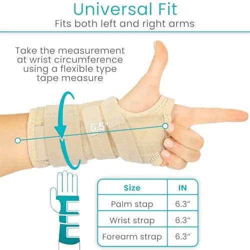 Vive Carpal Tunnel Wrist Brace with Splint for Left or Right Hand | Adjustable Support for Wrist Pain Relief thumbnail 6