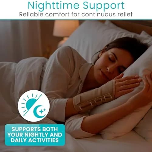 Vive Carpal Tunnel Wrist Brace with Splint for Left or Right Hand | Adjustable Support for Wrist Pain Relief thumbnail 4