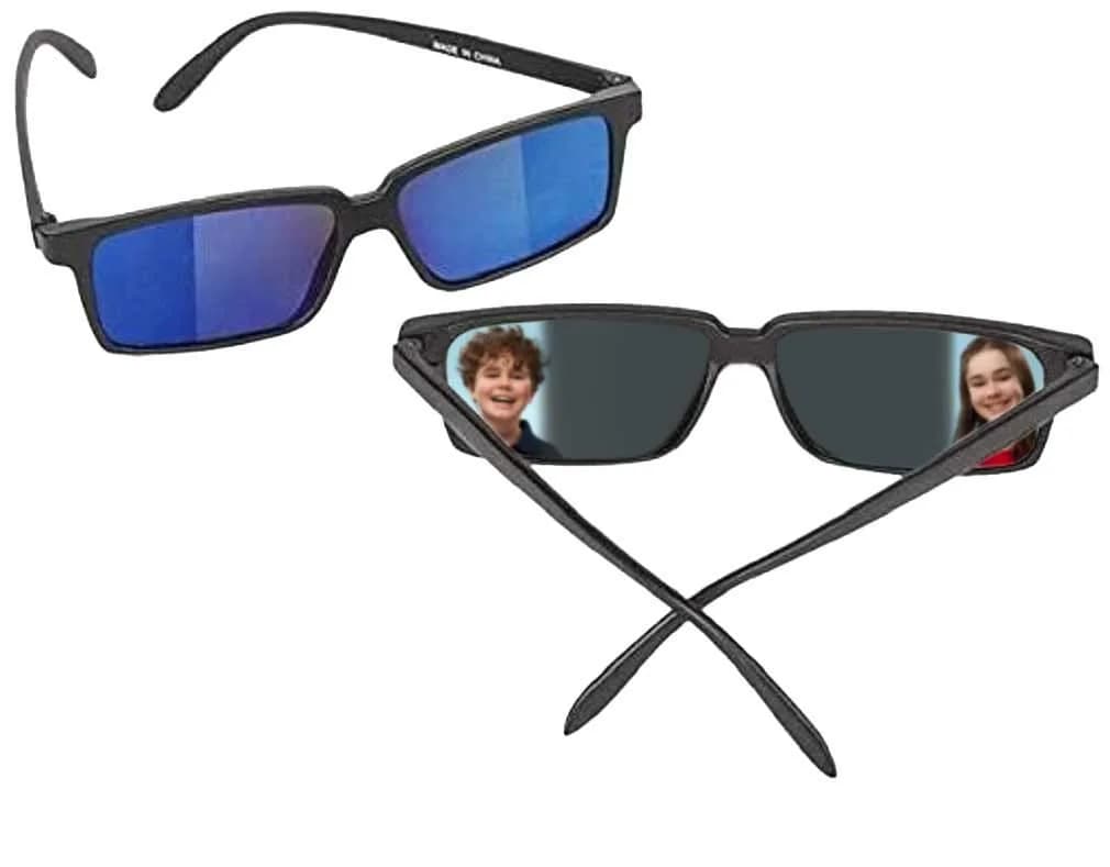 Zugar Land Top Secret Spy Glasses For Kids Rear View Sunglasses 3 Pack | Novelty Toy Glasses with UV Protection — Black