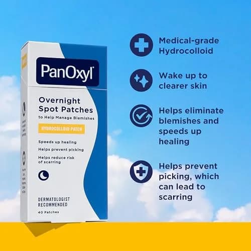 PanOxyl PM Overnight Spot Patches, 40 Count (9mm & 12mm) | Hydrocolloid Healing for Blemishes thumbnail 2