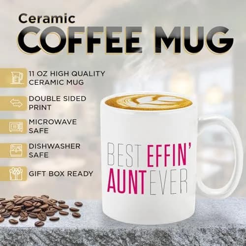 Veracco Best Effin' Aunt Ever Ceramic Coffee Mug For Him Birthday | 11oz White Ceramic thumbnail 2