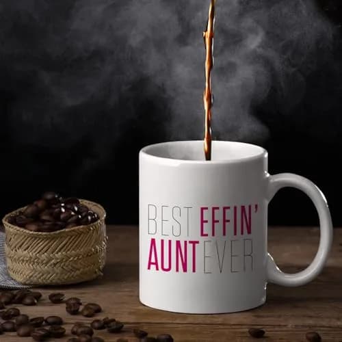Veracco Best Effin' Aunt Ever Ceramic Coffee Mug For Him Birthday | 11oz White Ceramic thumbnail 3