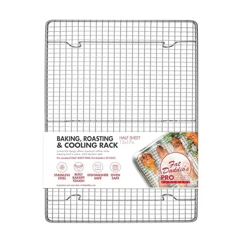 Fat Daddio's CR-HALF Stainless Steel Cooling & Baking Rack 12 x 17 Inch | Durable, Oven Safe & Dishwasher Friendly thumbnail 1