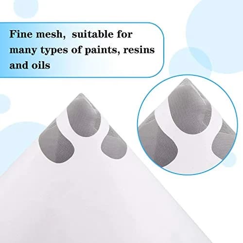 JANYUN 300 Pcs Paint Filter Strainer with Silicone Funnel | 149 Micron Nylon Mesh Cone for Automotive Spray Paint thumbnail 4