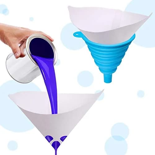 JANYUN 300 Pcs Paint Filter Strainer with Silicone Funnel | 149 Micron Nylon Mesh Cone for Automotive Spray Paint thumbnail 5