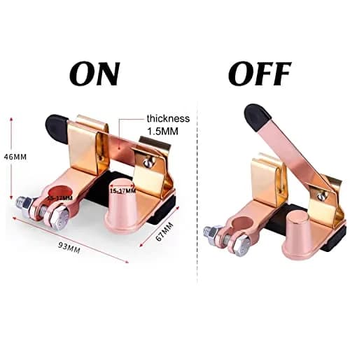 COZYEHOO Top Post Knife Blade Master Switch 12V 24V Battery Disconnect Cut Off Shut Off | Heavy Duty Brass thumbnail 5