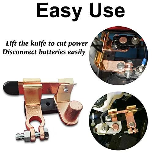 COZYEHOO Top Post Knife Blade Master Switch 12V 24V Battery Disconnect Cut Off Shut Off | Heavy Duty Brass thumbnail 2