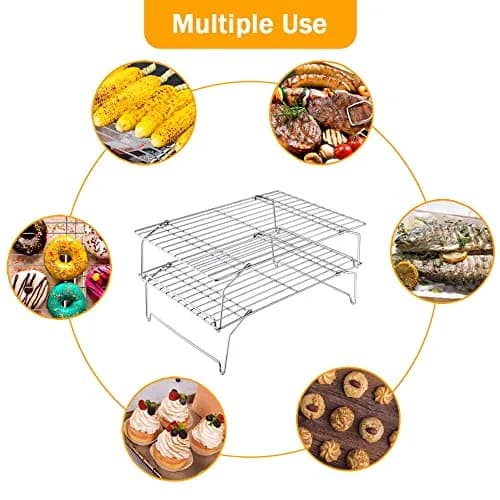 TeamFar Cooling Rack, 5-Tiers Stainless Steel Baking Cooling Wire Rack | Heavy Gauge, Stackable & Dishwasher Safe thumbnail 7