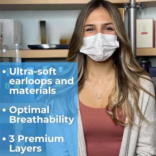 Litepak Disposable Face Mask 125-Pack Comfort Earloops with Dispenser Box (Black) | 3 Ply Adult Masks for Daily Use thumbnail 2