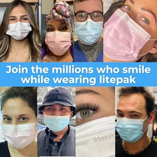 Litepak Disposable Face Mask 125-Pack Comfort Earloops with Dispenser Box (Black) | 3 Ply Adult Masks for Daily Use thumbnail 3